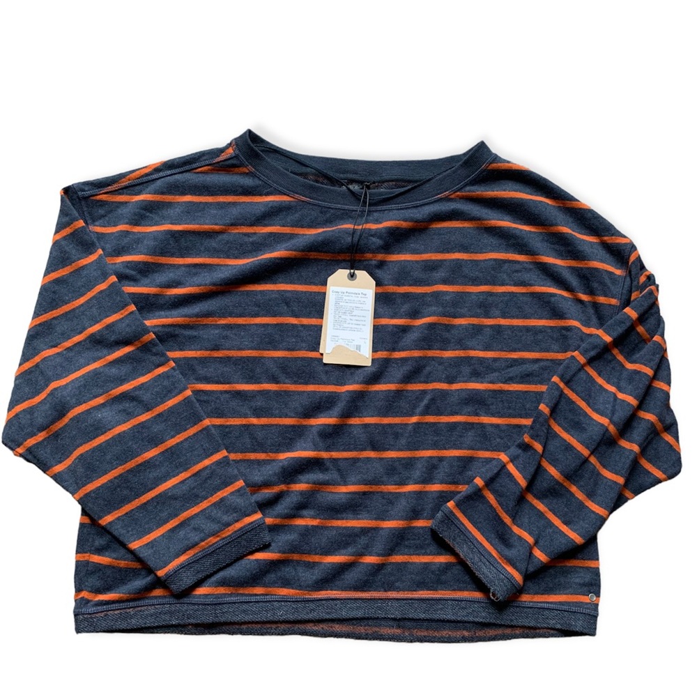 Prana Blue & Orange Cozy Up Polmdale Top L